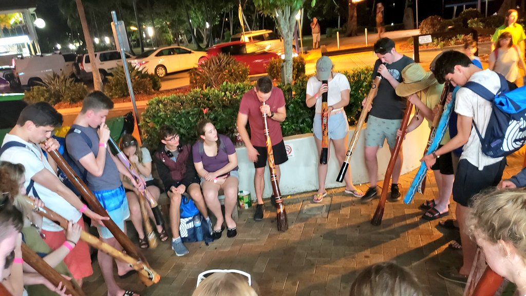 HAustralia2018's tweet photo. Manta ray sighting, view from the ship, the string and cup game and our group digeredoo lesson😊 https://t.co/ttNzAY6ngc