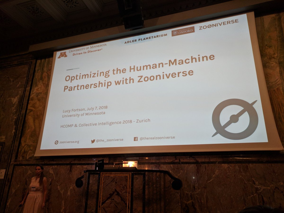 mizzao's tweet image. Humans + AI, crowds and machines on @the_zooniverse at #HCOMP2018 &amp;amp; #CI2018 by @LucyFortson
