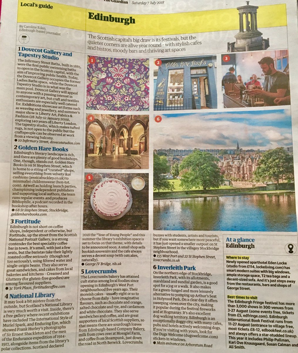 Scotland special in today’s <a href="/GuardianTravel/">Guardian Travel</a> feat. ‘my’ Edinburgh - and more online soon.