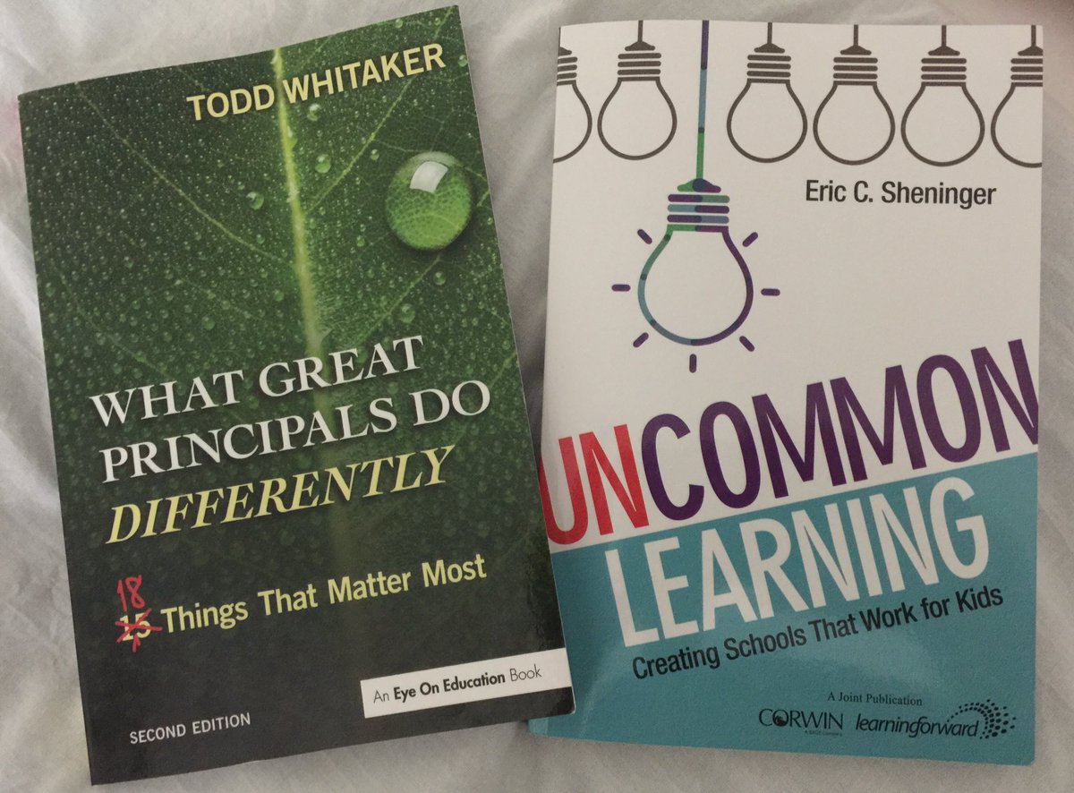 askteacherzcom's tweet image. First two reads of 2018 Summer — tremendous books. Provided much reflective thought and lead learning ideas — via @ToddWhitaker  @E_Sheninger #CollabEd