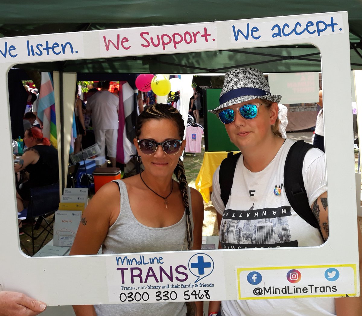 RechargeTelford's tweet image. @MindlineTrans promoting their telephone helpline @ManchesterMind #SparkleWeekend2018 #Sparkle #Manchester #youth