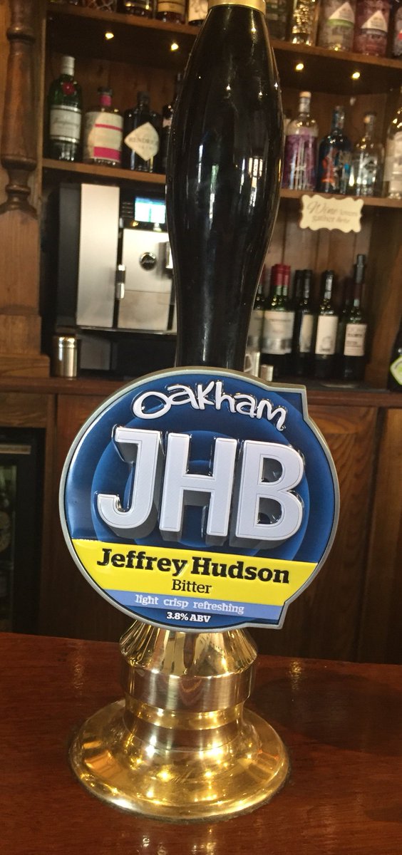 We have a new ale! JHB is 3.8% ABV and is brewed by Oakham Ales <a href="/OakhamAles/">Oakham Ales</a>. It is Light gold in colour, distinctively smooth, 
with citrus fruitiness and a refreshing hoppy finish.