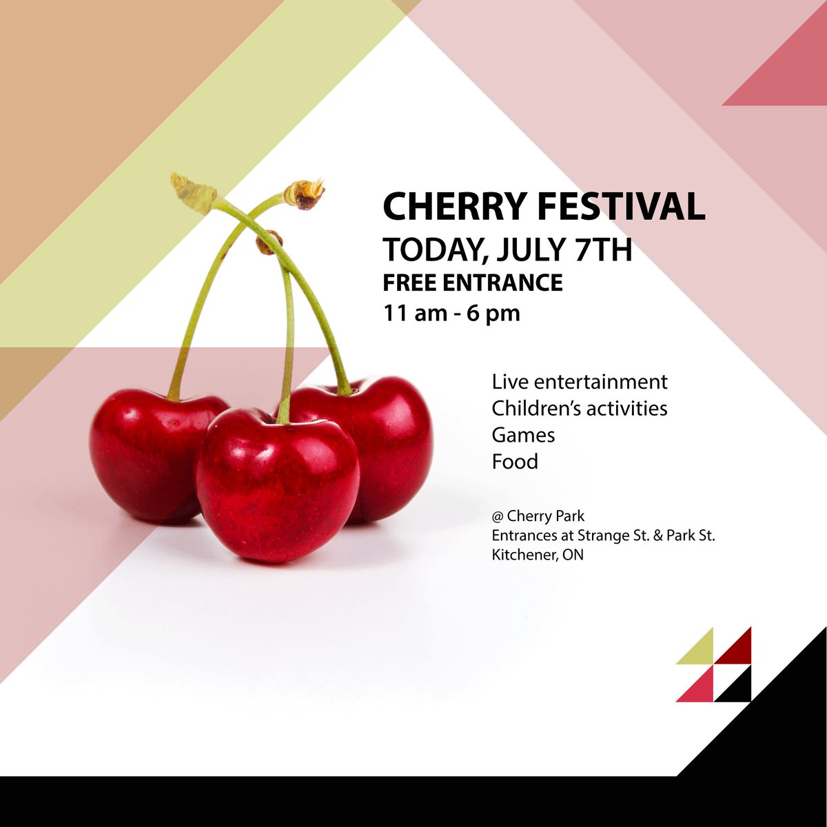OnlineConestoga's tweet image. Cherry up! Today is the day to go outside and enjoy the Cherry Festival. It's free and a nice venue for families. Enjoy! #cherryup #cheerup #festival #kitchener #waterloo #conestoga #college