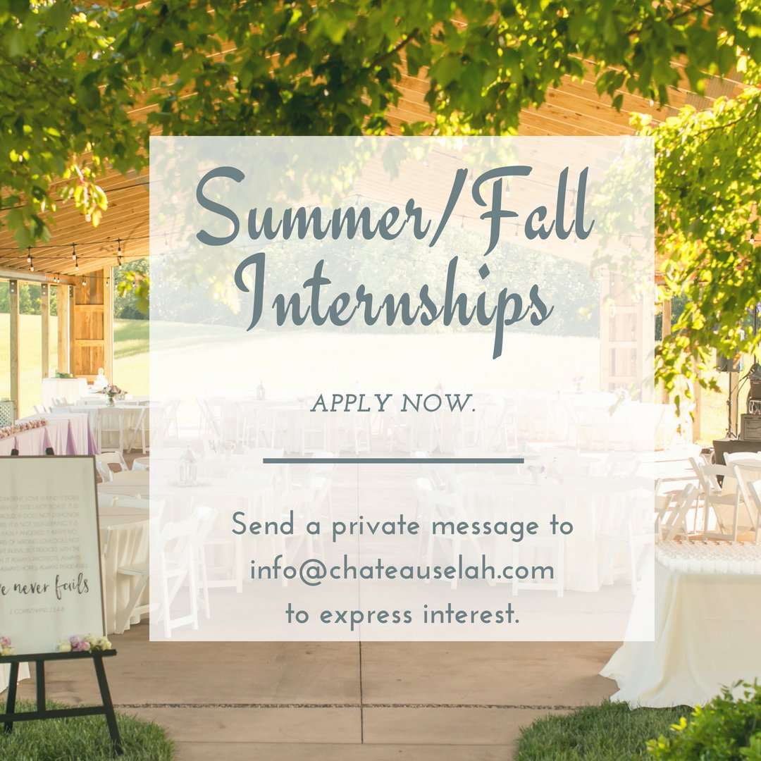 ChateauSelah's tweet image. Summer/Fall interships #weddingseason #nowhiring #unpaidintership #weddingvenue