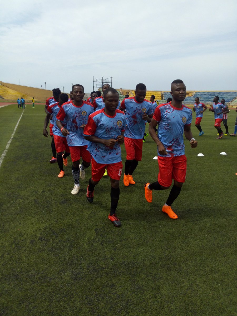 TJOGoldCup's tweet photo. Our charges warm up ahead of the friendly contest against @KwaraUnitedFC #KWAOSU https://t.co/Ddzt1NWmm7