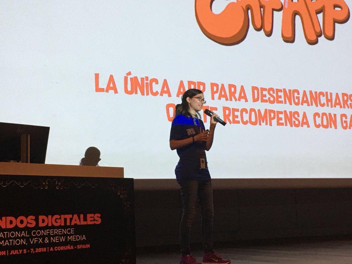 NoxfallStudios's tweet photo. Violeta Casado, artista y cofundadora de @NoxfallStudios ha expuesto en @mundosdigitales nuestra aplicación @FocusCatApp para desengarcharse del móvil consiguiendo gatos a cambio! 🐱
Gracias a @LightboxAcademy por apoyarnos.
#MD2018 #emprendimiento #indiedev https://t.co/eQvXaawnqc