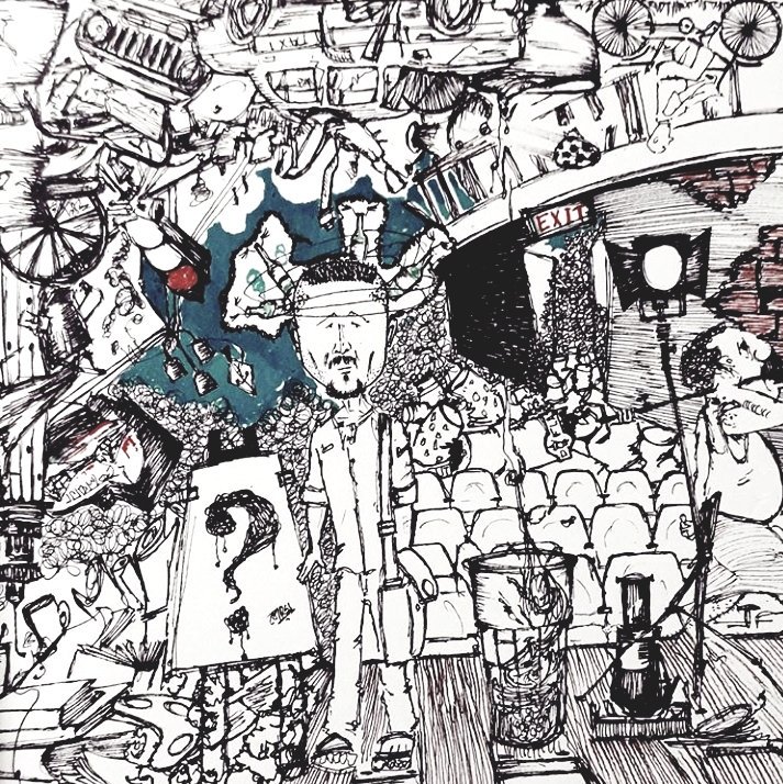 Now he lands in Delhi. He still makes cartoons.