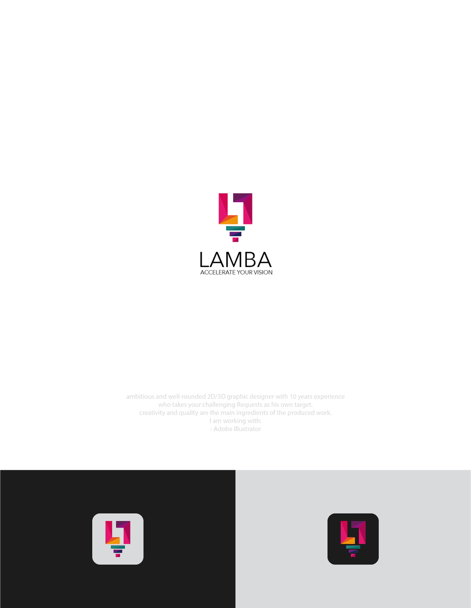 ShoolinD's tweet photo. Logo design for LAMBA,Accelerate your vision , develop product that greatly simplifies software development,a software portal which represents the center of company as digital workplace. #LogoDesign #GraphicDesigner #SaturdayMotivation #conceptart #Software #MarketingDigital https://t.co/6VDj50I0BR