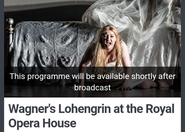 Ce soir c'est opéra avec #Wagner et le magnifique #ROHLohengrin sur la @BBCRadio3.
Cast: @Jenni0909, @HeldenMommy, Andris Nelsons, @ROHchorus @RoyalOperaHouse #KlausFlorianVogt #ThomasJohannesMayer #GeorgZeppenfeld #DavidAlden @TheRoyalOpera