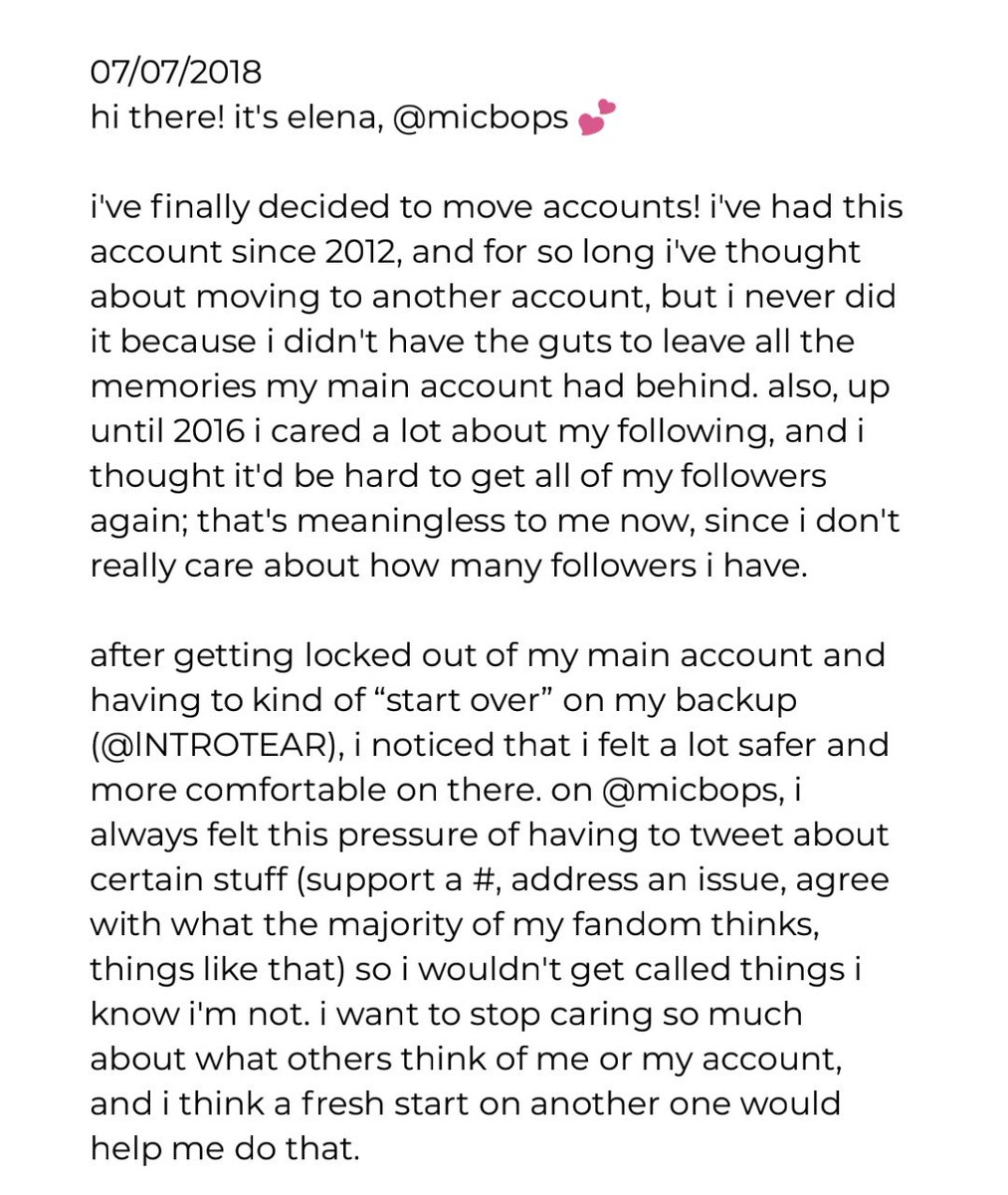 micbops's tweet image. i'll be moving to @lNTROTEAR over the next few days 💖 after having this account for so long, now seems like a good time for me to leave. this is your chance to drop me, or follow me on that account if you want to keep the mutual/become mutuals 🤙💕