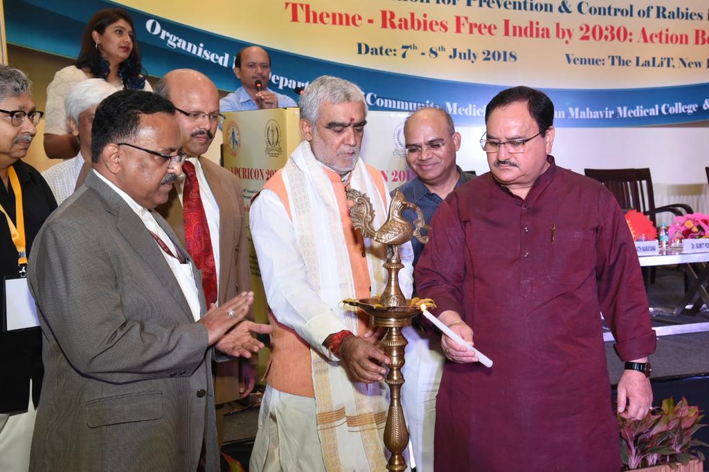 MoHFW_INDIA's tweet photo. Union Minister of Health &amp; Family Welfare, Sh @JPNadda inaugurated the '20th National Conference of Association for Prevention &amp; Control of #Rabies in India (APCRICON)’ today, along with Sh @AshwiniKChoubey, MoS(HFW). https://t.co/sgxcOMYch5