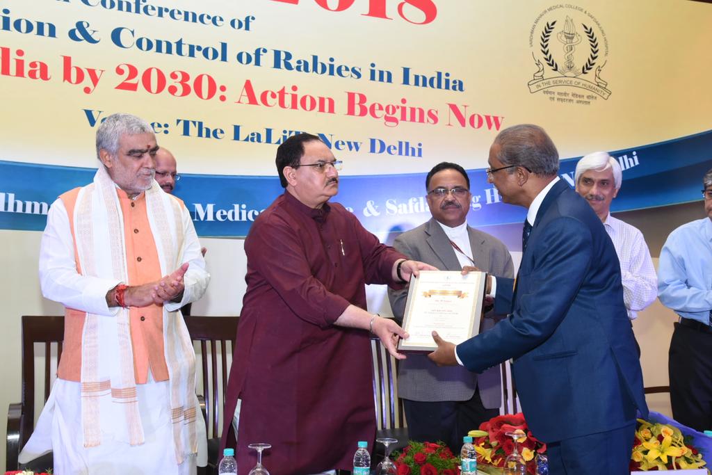 MoHFW_INDIA's tweet photo. Union Minister of Health &amp; Family Welfare, Sh @JPNadda inaugurated the '20th National Conference of Association for Prevention &amp; Control of #Rabies in India (APCRICON)’ today, along with Sh @AshwiniKChoubey, MoS(HFW). https://t.co/sgxcOMYch5