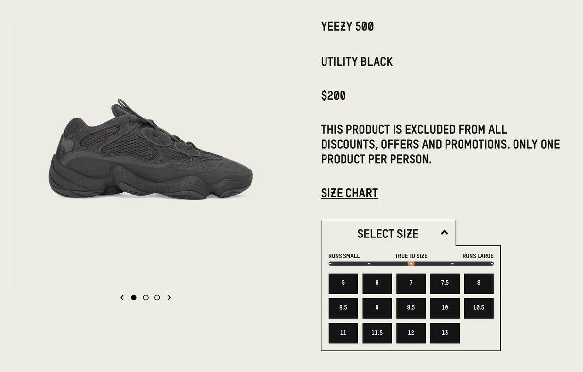 sizing for yeezy 500