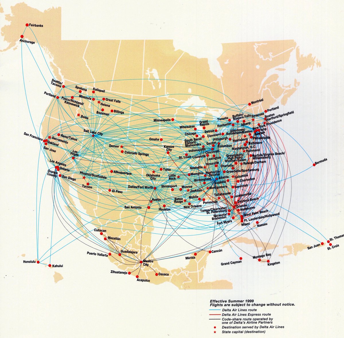 Delta Interactive Route Map Avgeek71 On Twitter: "Delta Air Lines' 1999 Annual Report Had Route Maps  For The The Airline's Five Hubs, As Well As Delta Express And Delta  Connection. #Airline #Airlines #Airplane #Airport #Avgeek #Avgeeks #