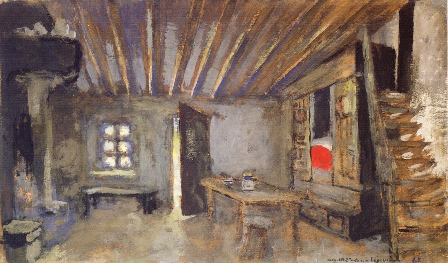 Studio Interior, Model for the Scenery of La Lepreuse #edouardvuillard #intimism
