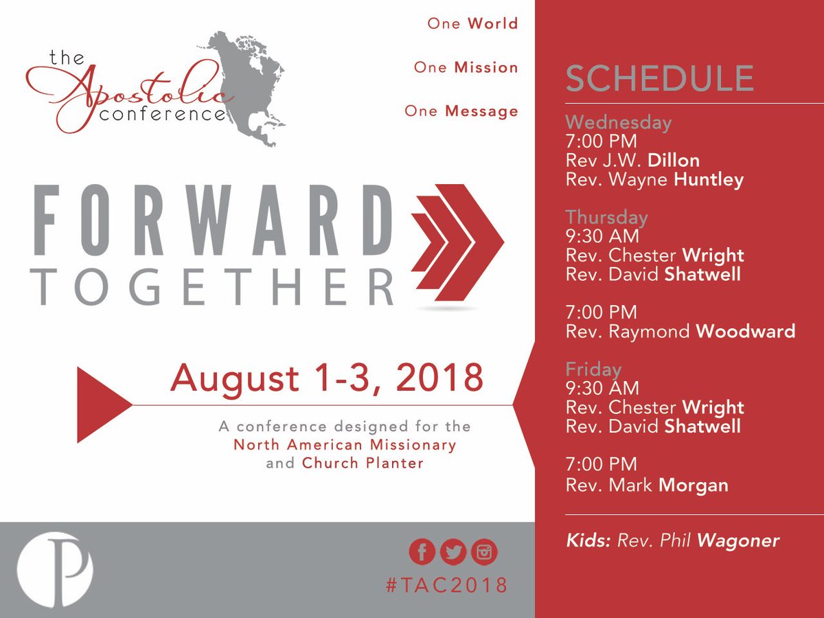 ParkwayMadison's tweet image. Less than a month to go! The Apostolic Conference;  August 1-3 in Madison, MS.  A conference designed for the North American Missionary &amp;amp; Church Planter! We hope you will join with us in prayer &amp;amp; fasting for the 100 registered families from USA &amp;amp;Canada. #ForwardTogether #TAC2018