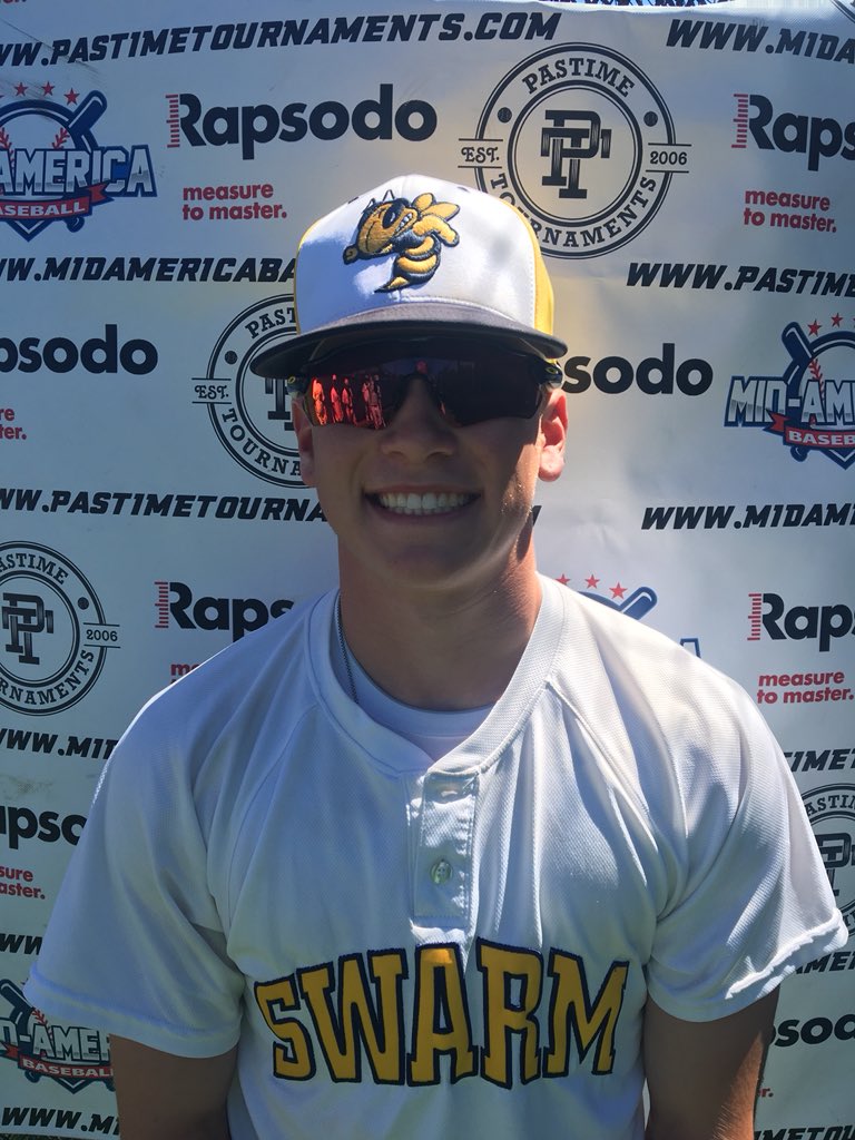 PastimeBaseball's tweet image. Brayden Gilbert (Monroe Swarm) Class: 2019 Position: RF Top Exit Velo: 80.9 MPH @rapsodo #hitdesign pastimetournaments.com/Subscription