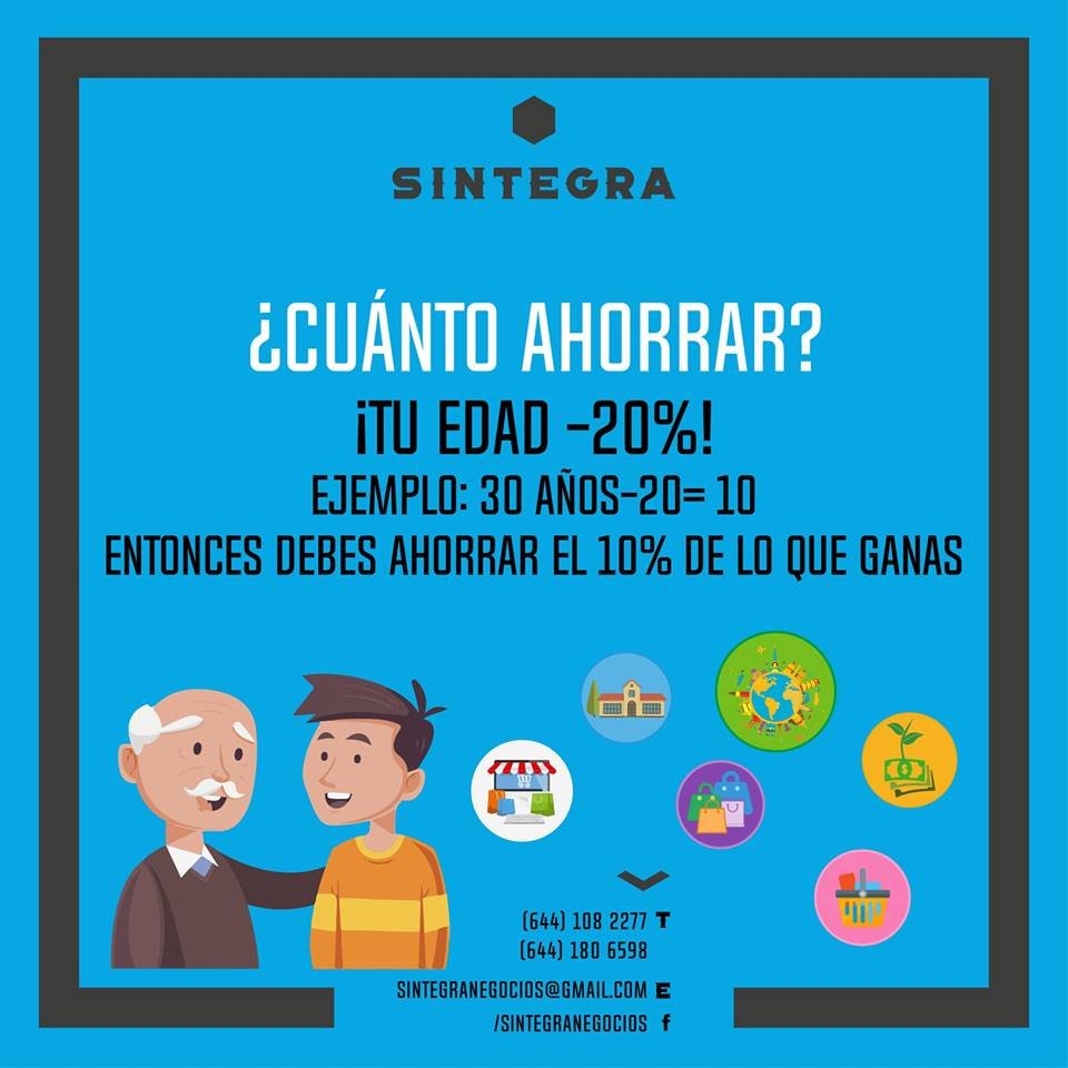 SintegraNegocio's tweet image. 👉¡RETO DE AHORRO!👈 
Según el analista Macario Schettino, el porcentaje a ahorrar, dependerá de tu edad, porque los seres humanos pensamos distinto en cada etapa de nuestras vidas... ¿Harías el reto? #FinanzasPersonales #Sintegra #TuAliado