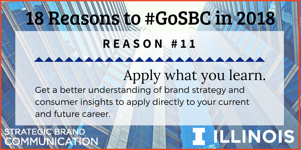 Illinois_SBC's tweet photo. Reason #11 to #GoSBC: It’s the right time to take what you’re learning and apply it directly to your next project. Your education directly transcends into the workplace - how convenient! Apply before July 15th at https://t.co/eboYNFIoZo!
#Advertising #ILINOIS #Illini #GradSchool https://t.co/Y6orTixtyP