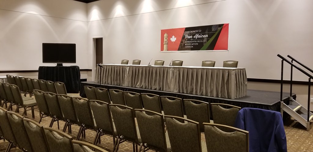 PAAMA_UK's tweet photo. The stage is set for the official launch of #PAAMA_Canada at #JalsaCanada. Presidents of #PAAMA_UK and #PAAMA_USA in attendance to welcome our brethren into the worldwide #PAAMA family. https://t.co/x28BkhPlYL