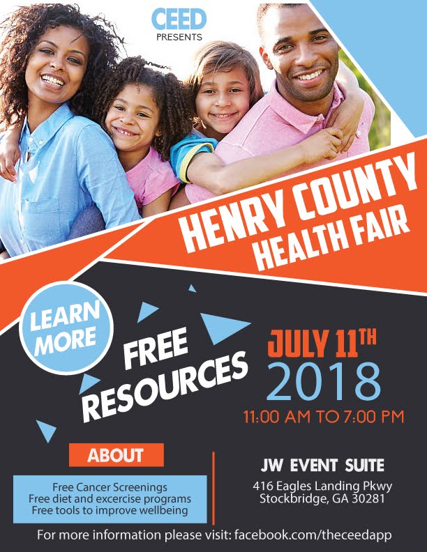 theceedapp's tweet photo. Stop by our #Henrycountyhealthfair for free cancer screenings and programs to help treat and/or prevent cancer. #fightcancer #cancerscreening #ceed #ceedingthecommunity #plantingceeds #proceed #exceed #succeed https://t.co/nAFEZVShIL