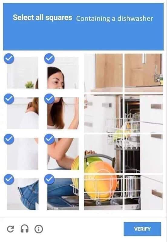Fuqd Memes on Twitter "Select All Squares Containing a Dishwasher