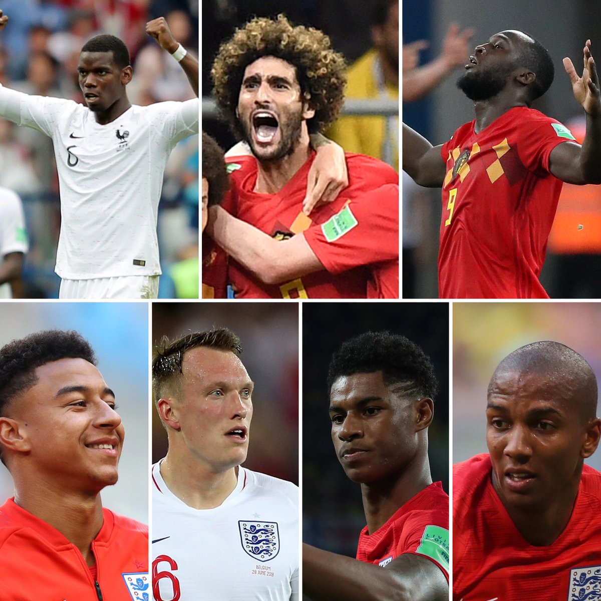 Our seven #WorldCup semi-finalists:@PaulPogba 🇫🇷
<a href="/Fellaini/">Marouane Fellaini</a> 🇧🇪
@RomeluLukaku9 🇧🇪
<a href="/JesseLingard/">Jesse Lingard</a> 🏴󠁧󠁢󠁥󠁮󠁧󠁿
<a href="/PhilJones4/">Phil Jones</a> 🏴󠁧󠁢󠁥󠁮󠁧󠁿
<a href="/MarcusRashford/">MR14</a> 🏴󠁧󠁢󠁥󠁮󠁧󠁿
@Youngy18 🏴󠁧󠁢󠁥󠁮󠁧󠁿

#MUFC