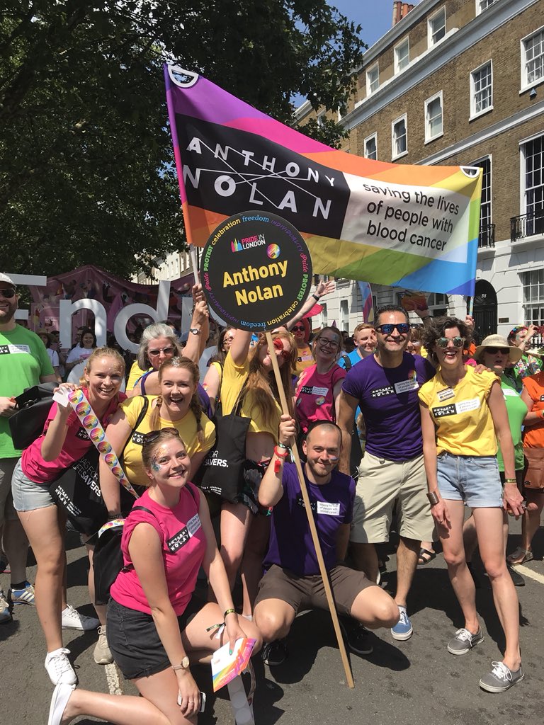 Pride London was amazing.👏🏼 
It was wonderful to be part of such a magnificent event. 💜💚💛❤️
 
Remember, you can be gay, bi, pan, asexual, straight, or anything in between to join the register. Sign up here! 👉🏼 anthonynolan.org/pride 
⁠ #PrideinLondon⁠ ⁠