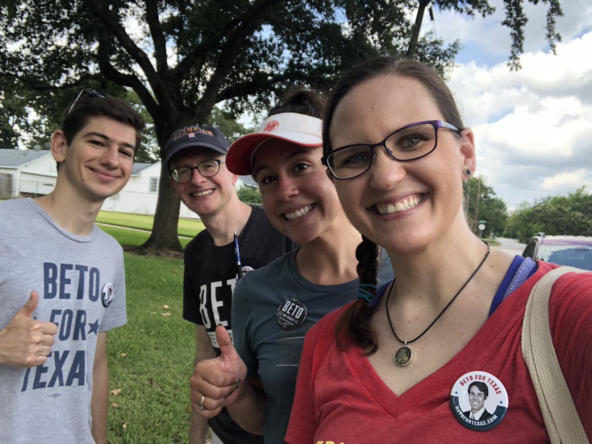 EmilyRauscher1's tweet photo. Canvassed for @BetoORourke today in Bryan! This is my first time volunteering for a political campaign. Better late than never I guess. @PodSaveAmerica #gobeto #wowitshot #FriendOfThePod https://t.co/HlImxToEIU