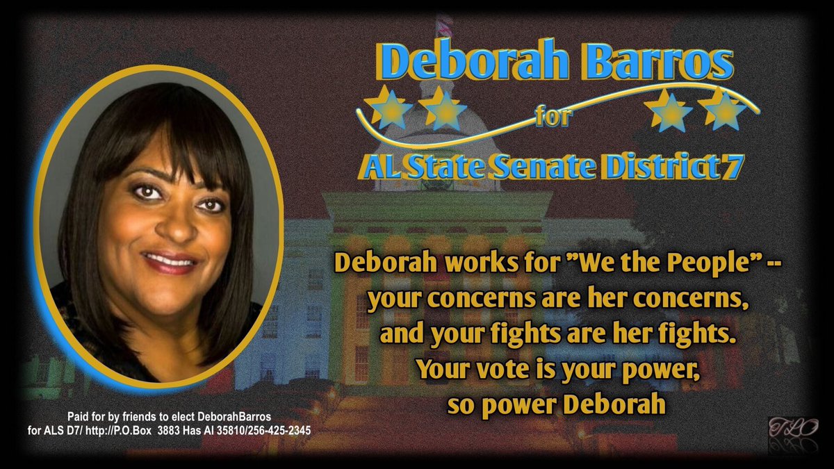 ShannonRitenour's tweet photo. @AUdebm @barrossmith59 Vote @barrossmith59 July 17th! #ALSD07 #ALDems https://t.co/F04aDo5scp
