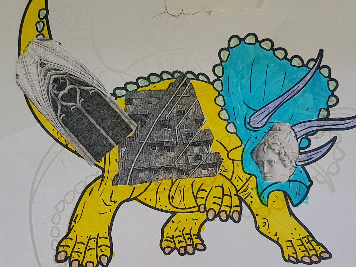 ArchitectureFo3's tweet image. With some of the attending children we explored different architectural styles such as brutalism and neo-classicism through the medium of dinosaurs!