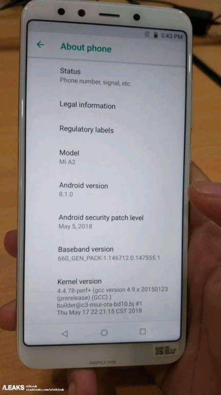 irwansyahaha's tweet photo. Beredar Bocoran Spesifikasi Xiaomi Mi A2 https://t.co/5jpw2Lws8W https://t.co/MvJDc5n5XZ