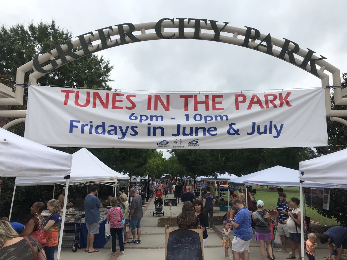 alisonrauch's tweet photo. Energized to see so many people at Greer City Park for the Greer Farmers Market. The cooler weather was perfect and I even learned something today- there’s a 🍷 in Cowpens! The market runs through November. https://t.co/xQV9abto5i