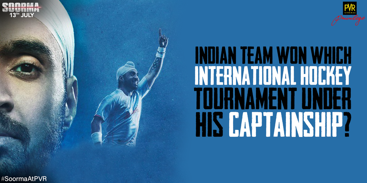 _PVRCinemas's tweet photo. #Follow + #Retweet + #Comment to win movie merchandise.

If you’ve got the previous questions right this one is going to be a breeze. Join #PVRPrivilege if you still haven’t to be eligible for #PVRContest #SoormaAtPVR https://t.co/X3rNA5a9WZ