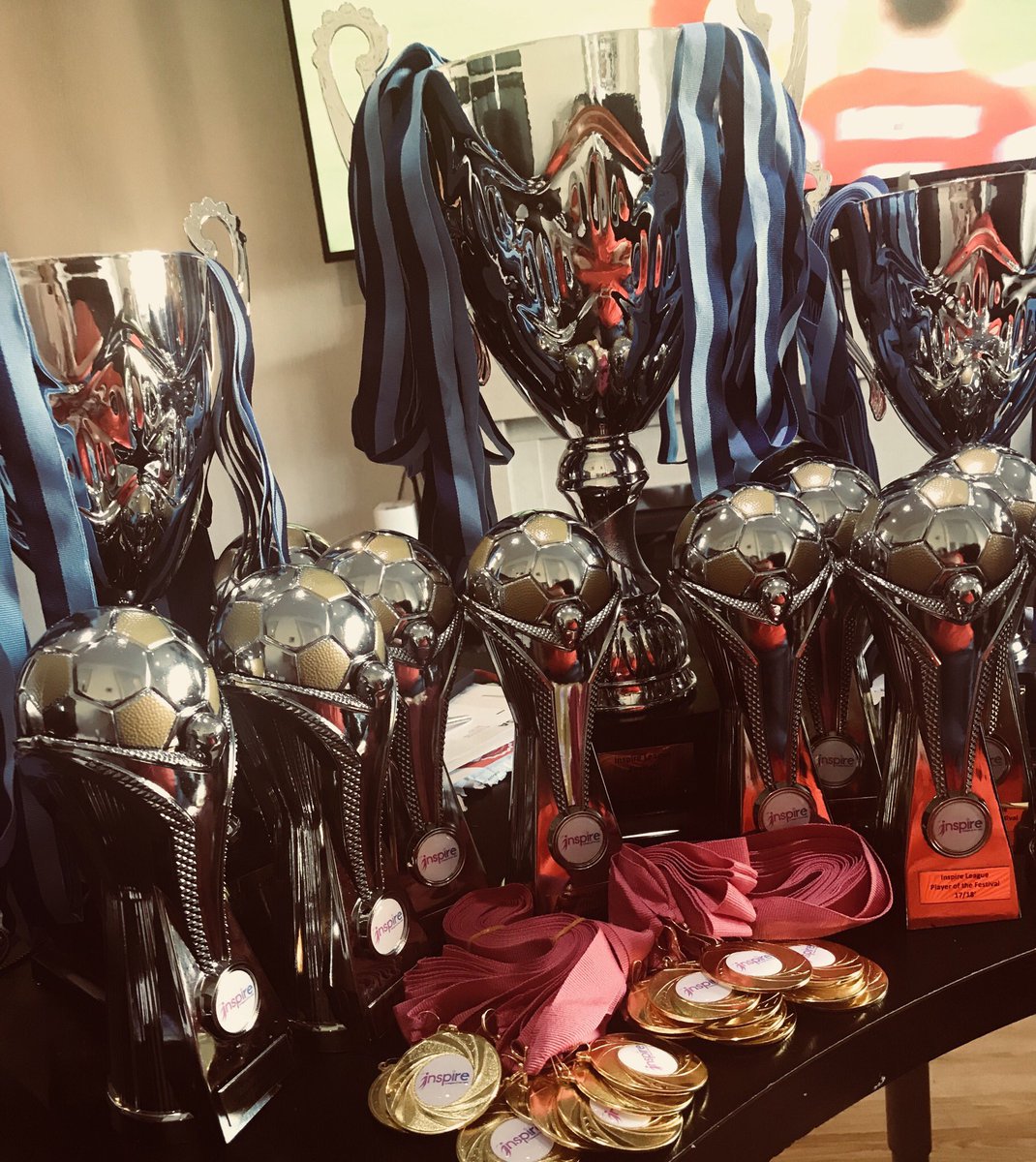 inspire_league's tweet photo. Super excited for 2morrow’s Final Festival!!! Sorting all trophies and medals for All our special Ladies!! Never in a million years thought we would be On festival 5, 120 ladies playing. 2 Cup comps, 12 Player of the festivals and a Presentation!! #thisgirlscan #football4All https://t.co/o7L5AaV9D4