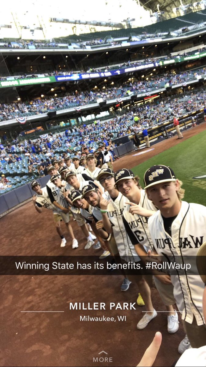 Division 2 state champ Waupun was recognized at Miller Park yesterday (via @bbille88)