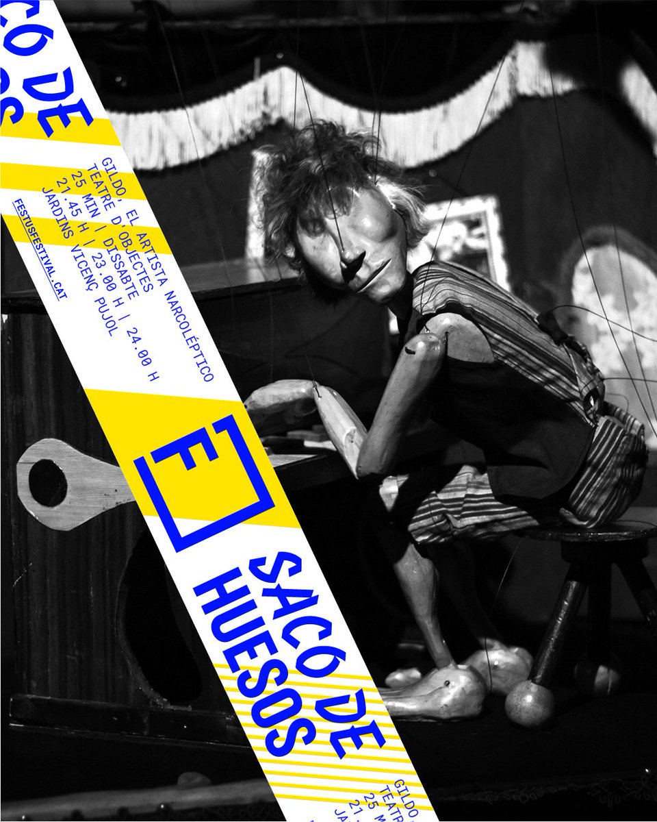 Festusfestival's tweet photo. ATENCIÓ! AJORNEM I REUBIQUEM ESPECTACLES.
- "Gildo, el artista narcoléptico", de Saco de Huesos (Titelles): 22:00 i 23:00. Vestíbul del Teatre Cirvianum
- "Anatomik", de Madam'Kanibal (Teatre): 22:30. Vestíbul del Teatre Cirvianum
#FESTUS18 https://t.co/mUBZUj7Tkv