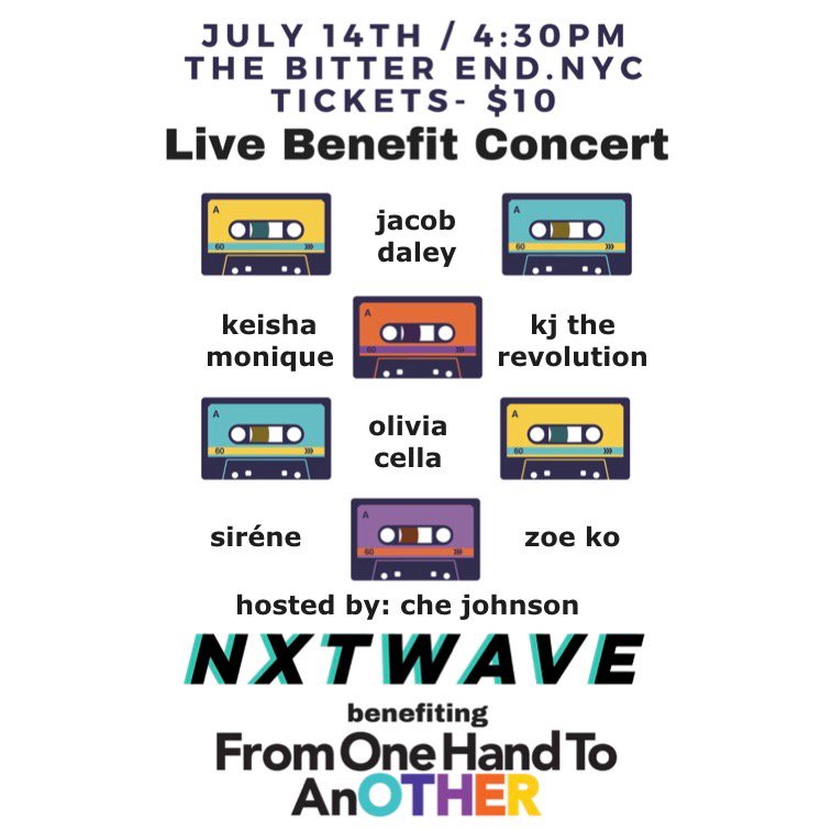 Come out on July 14th to support brilliant emerging talent + a fantastic cause! Proceeds go to From One Hand To AnOTHER to support education resources.

Tickets available at door + here: nxtwavemusic.com/events-1/nxtwa…

💚💙💜❤️🧡