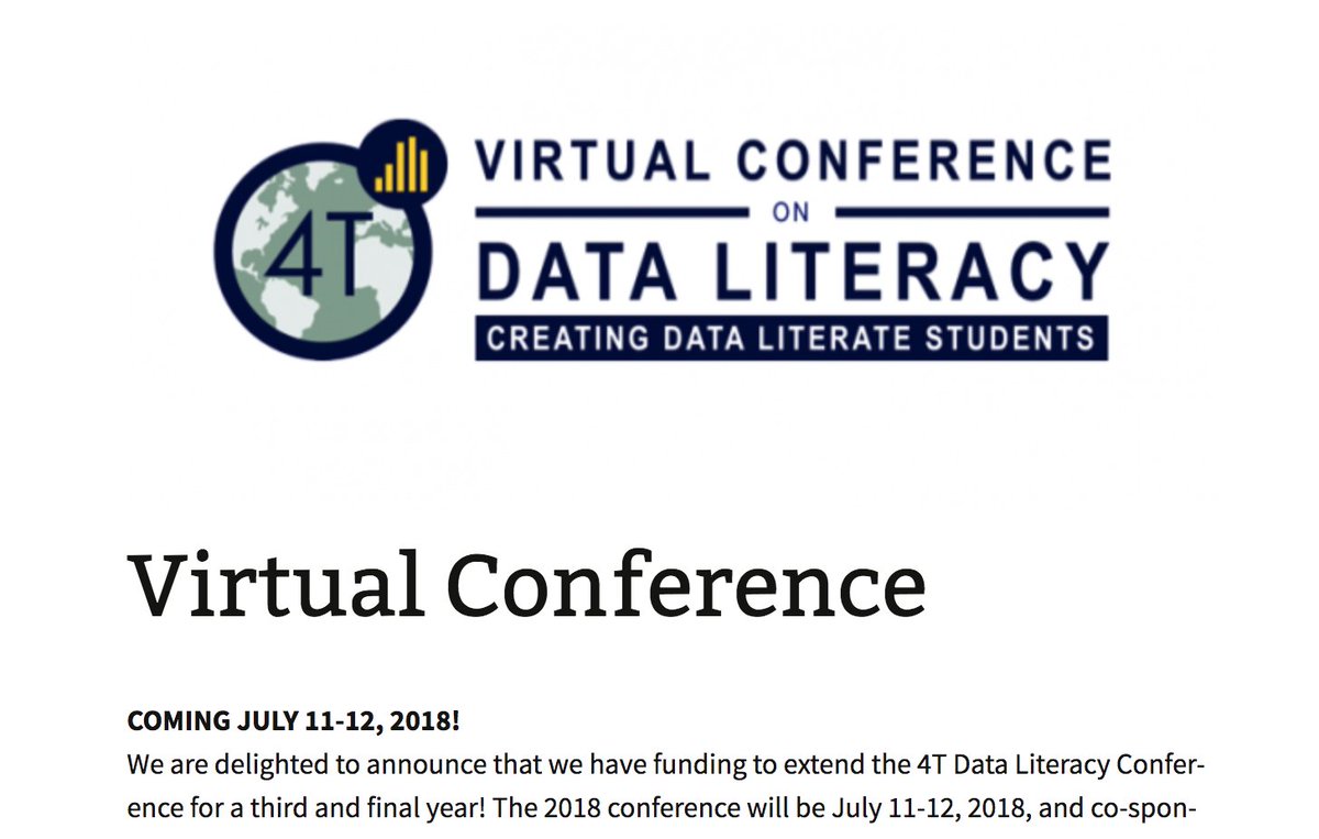 4tvirtualcon's tweet photo. 4T Data Literacy Conference begins July 11th!   Registration is still open and no cost! https://t.co/ew1pZgCESQ https://t.co/qV0Xsccnp3