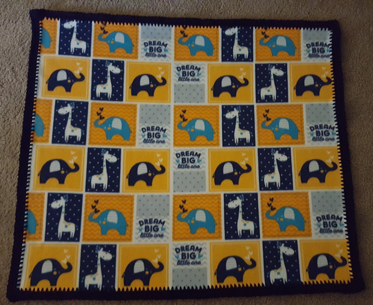 AC_DChunTeaches's tweet photo. One down, two to go! First #fleecebabyblanket with #crochetedging to donate to @ProjectLinus #projectlinus ✔ https://t.co/9jIN1HBlKG