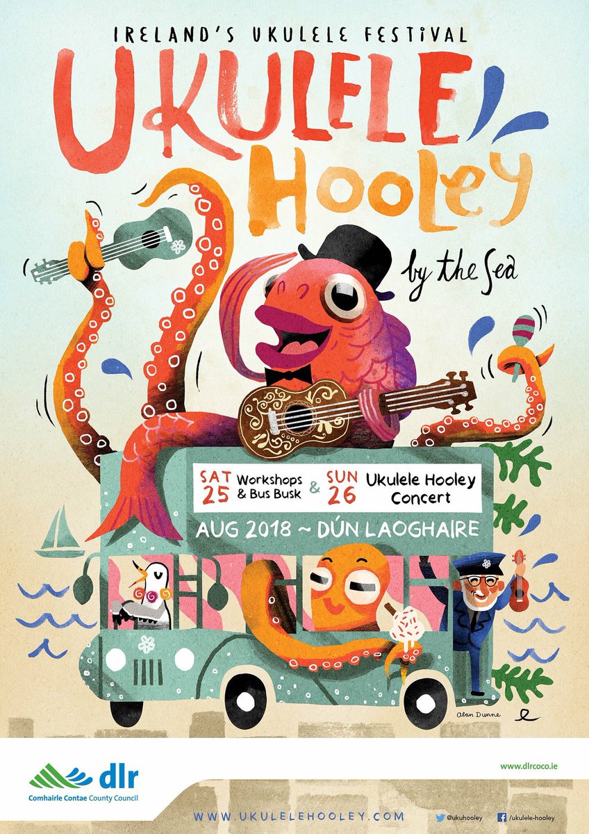 And we’re off!
The 2018 Ukulele Hooley By The Sea in Dun Laoghaire poster - now it’s all real!
#DLRcoco