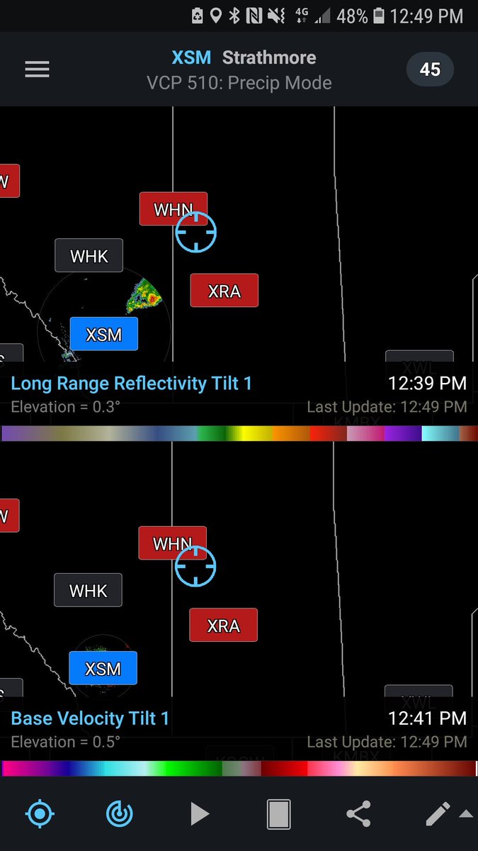 ABStormChaser's tweet photo. Well that's always nice. Facing west of Meadow Lake, SK 12:50 PM. #BrokenRadar #SkStorm https://t.co/JO63x4gbnC