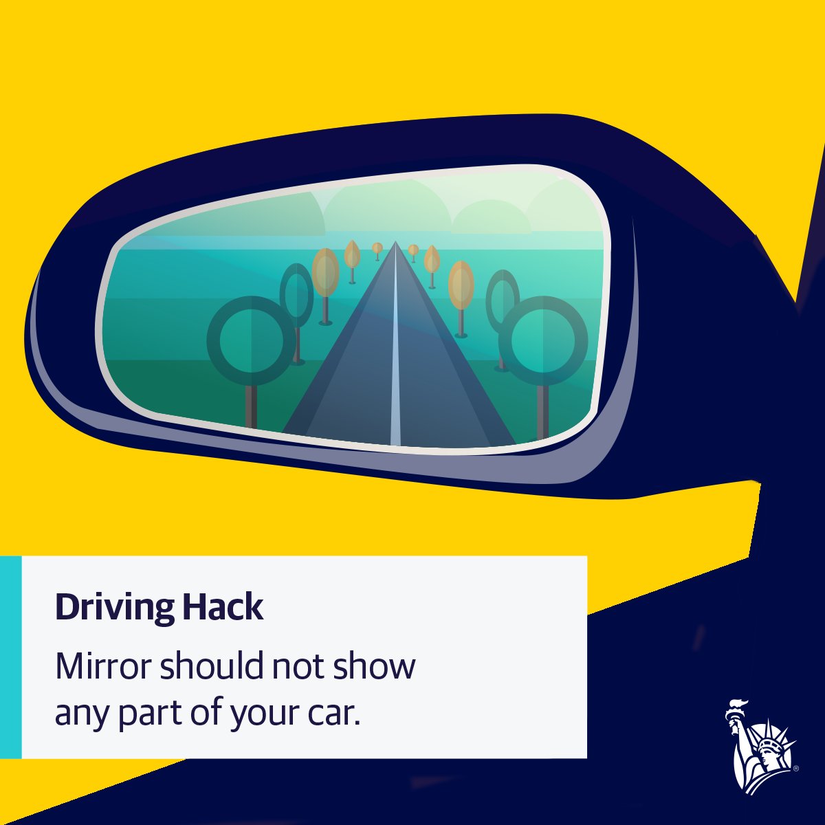 JoshuaMintonHQ's tweet photo. You know where your car is, no need to see it in your mirror. Use this easy driving tip to help minimize blind spots. #everydayhack https://t.co/LhhTn0ZNfP