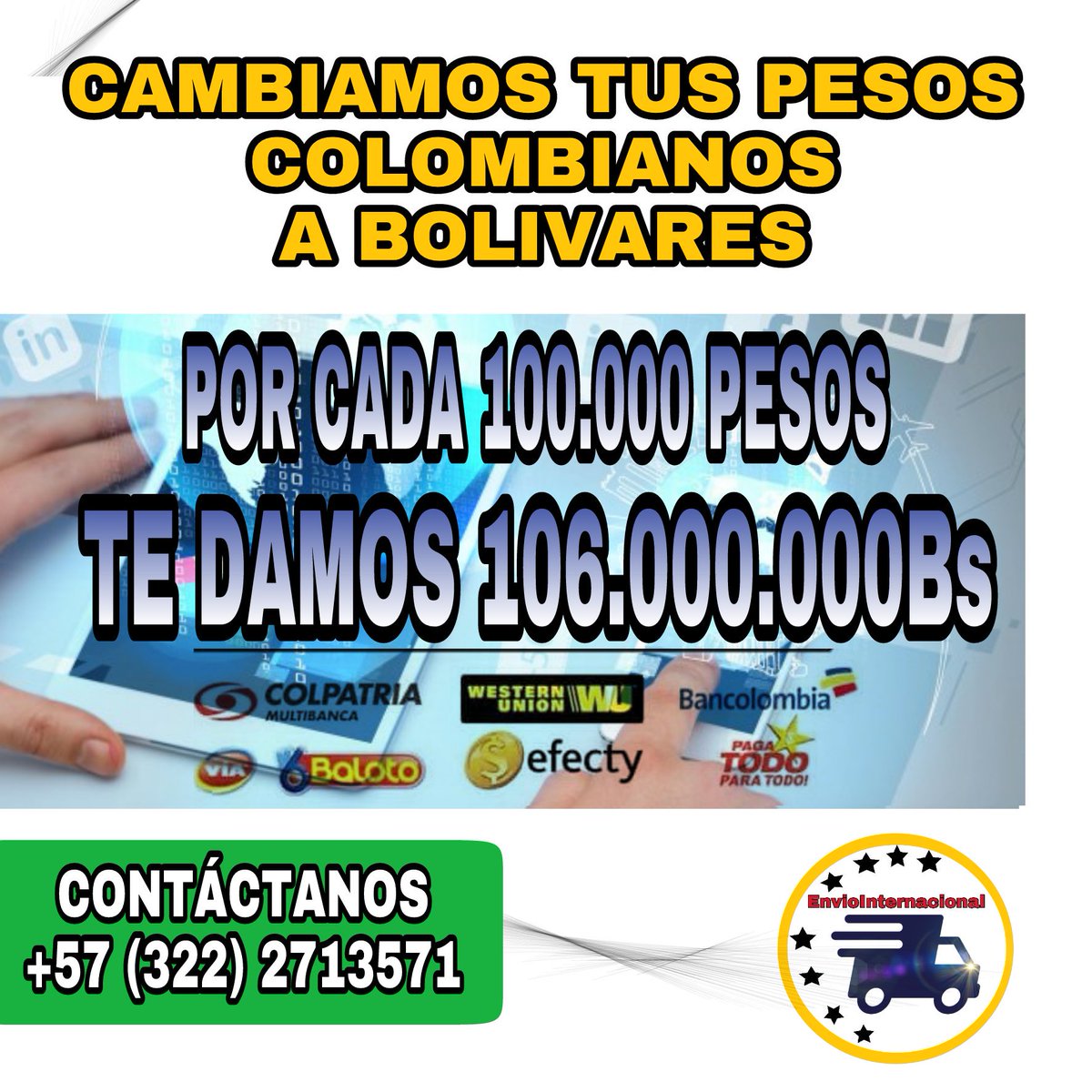 enviointer's tweet image. #FelizSabado #cambios #pesos #bolivares #cucuta #bogota #venezolanas #venezolanosencolombia