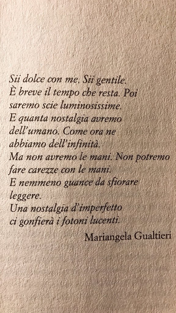 andreapalianiEY's tweet photo. Non c’è altra via di umanizzazione per il tempo presente e futuro: la forza rivoluzionaria della tenerezza e dell’affetto. E nei passaggi di tenerezza che il mondo si fa vivibile e finalmente leggibile. Tenerezza e’ umanità curiosità verso l’altro, leggerezza profonda https://t.co/wTIC1OH2vP