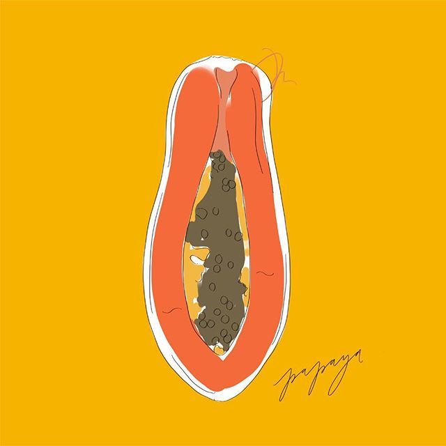 Luminous_Lines's tweet photo. I have been so inspired by all the colorful and fresh summer fruit I've seen around that I decided to do a little mini fruit illustration series - starting with the papaya. Did you know that it helps protect against skin damage? It also helps aid in dige… https://t.co/ckNnwDytop https://t.co/cbMpEsG9VO