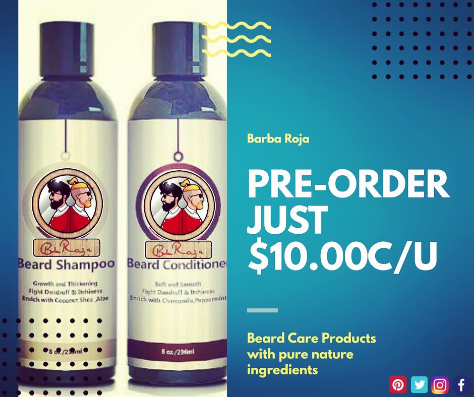 BarbaRo21498073's tweet photo. ⌛️Pre Order Now ⌛️ Haz tu pre orden y se uno de los primeros en probar nuestros productos y que no te lo cuenten.
Tres fragancias:
✅Shea Butter
✅Cactus Extract
✅Sweet Orange
#beautyshow #beauty #beardbalm #bearspray #barbershop #beardcare #beardoil #beardeddragon #beardgan https://t.co/YTA9XxGg4R