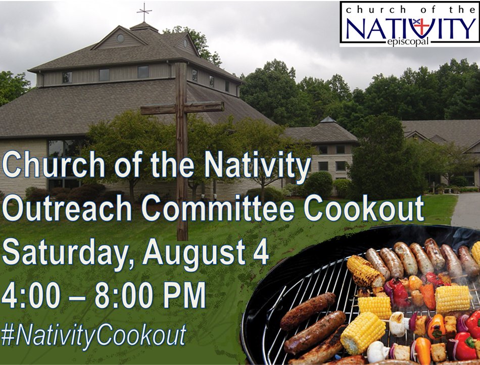 NativityIndy's tweet photo. The Outreach Committee has announced a #NativityCookout on Saturday 8/4 from 4-8 PM https://t.co/lCHyciU0zi #NativityIndy https://t.co/2CZpCzdSP1