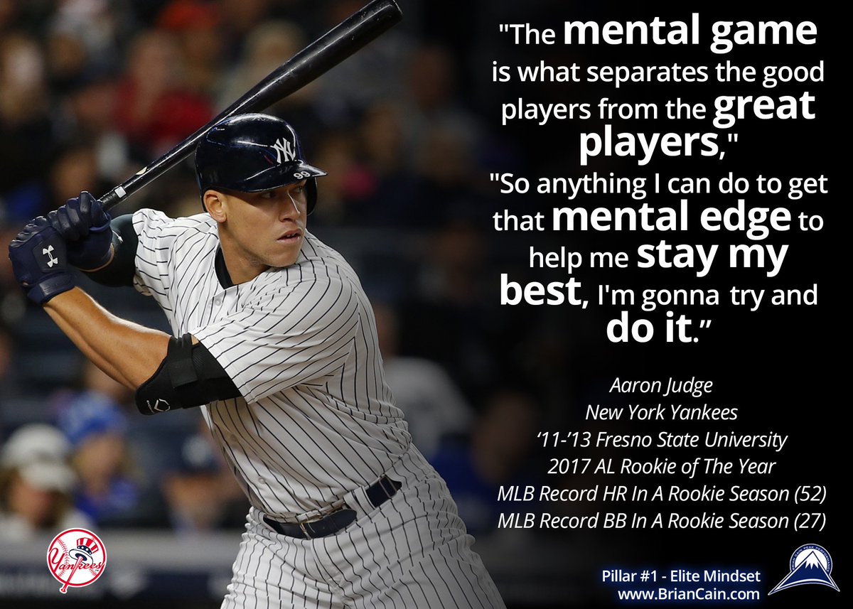 BrianCainPeak's tweet photo. Aaron Judge gives it to you straight.  What are you doing to create the mental edge for yourself? https://t.co/0r8jTWUdND