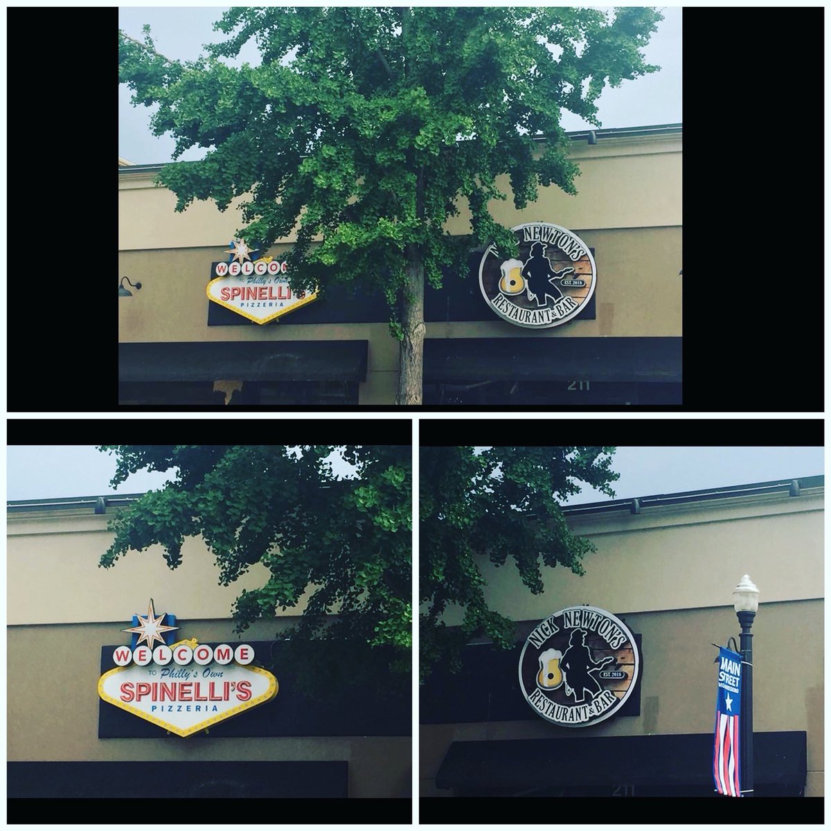 nnspinellisboro's tweet image. Got the signs up! 🍕🥃🍻 #nicknewtons #spinellis